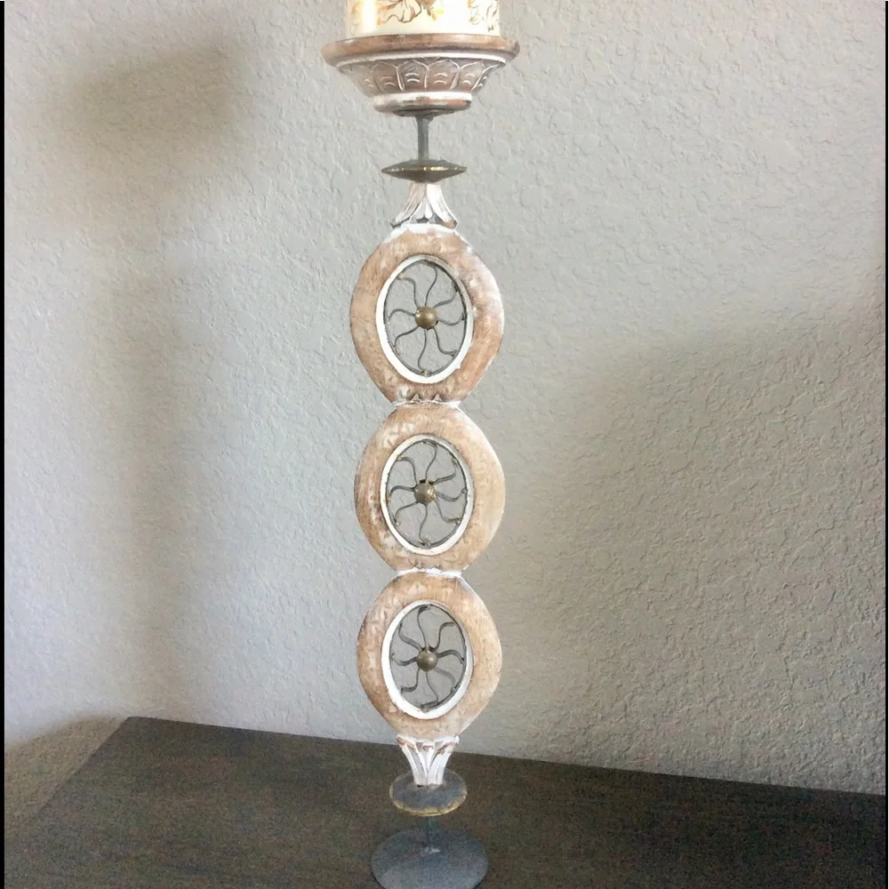Candle Holder Wood & Metal